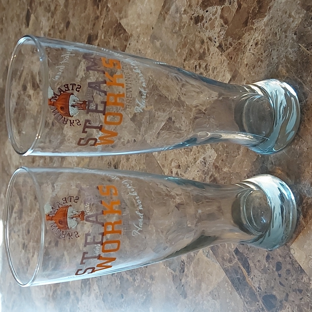 Set of 2 Steamworks Brewing Co glasses, GUC